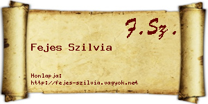 Fejes Szilvia névjegykártya
