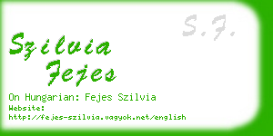 szilvia fejes business card